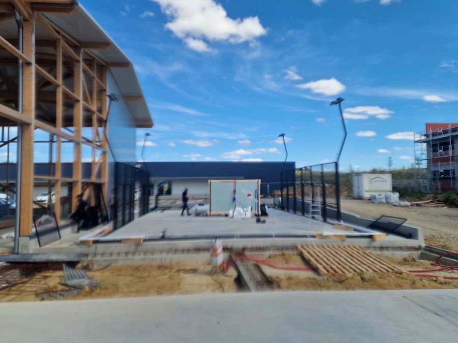 Concrete slab ready for the courts